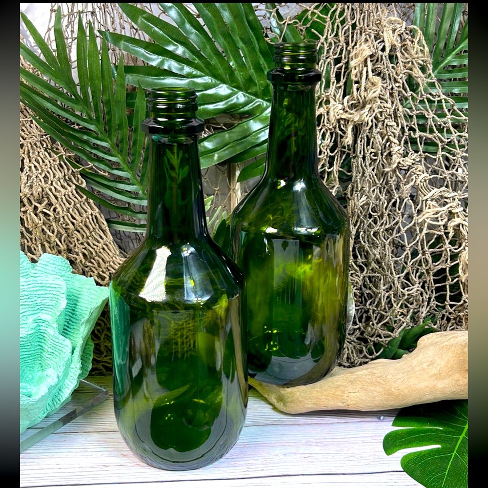 Vintage New LARGE Unique Ornate Glass Bottles DIY Crafting Home Brewing & More